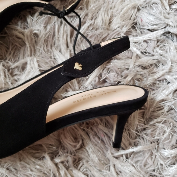 Kate Spade Shiloh Suade Slingback Kitten Heels - Picture 2 of 5